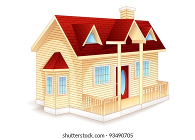 ilustración de casa sobre fondo blanco plano