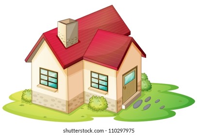 Illustration House On White Background Stock Vector (Royalty Free ...