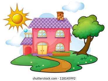 ilustración de una casa con fondo blanco