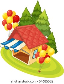 Ilustración de una casa de fondo blanco