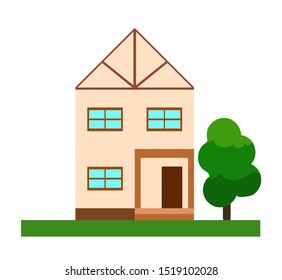 Illustration of a house seen from the front