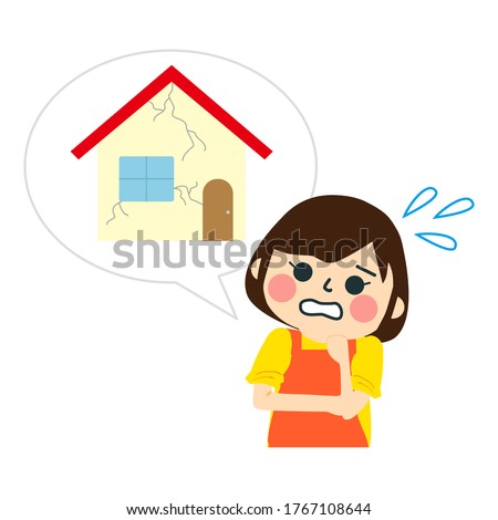 Illustration of house trouble, keep out. 