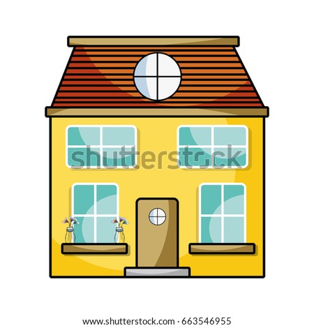Illustration of a house with two floors