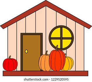 Illustration of house in vector. Cute cartoon design. Perfect for card, calendar design