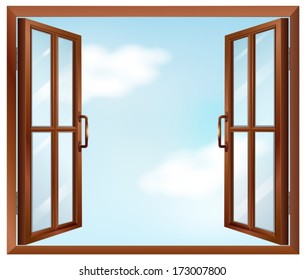 Illustration of a house window