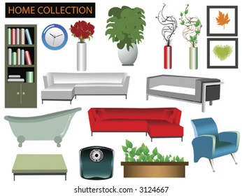 illustration of household items