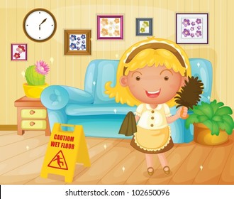 Illustration of a housekeeper