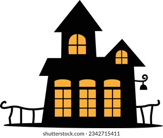 illustration houses for halloween vector