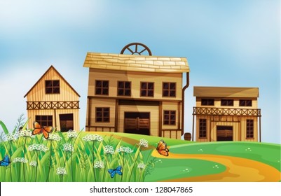 Illustration of houses in the neighborhood