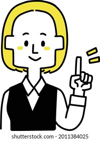 Ilustración de un ama de casa explicando los puntos