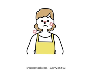  Illustration of a housewife wearing an apron (angry)
