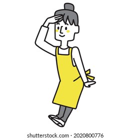Illustration of a housewife who discovered something