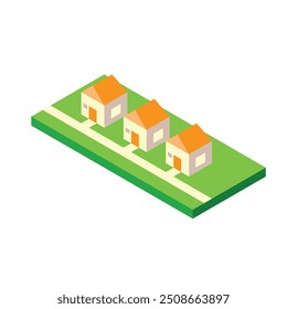 The Illustration of Housing Area Isometric