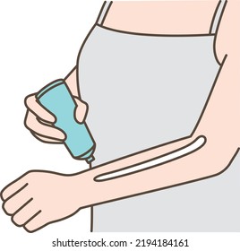 Illustration of how to apply sunscreen