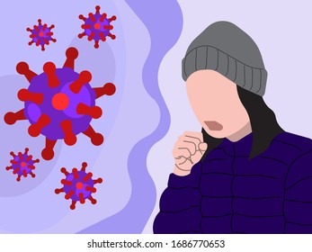 An illustration of how cough can spread coronavirus
