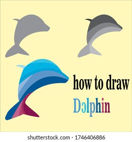 Ilustración de cómo dibujar un delfín