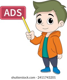 illustration of how to make money from the internet, advertising can become passive income, cartoon flat illustration