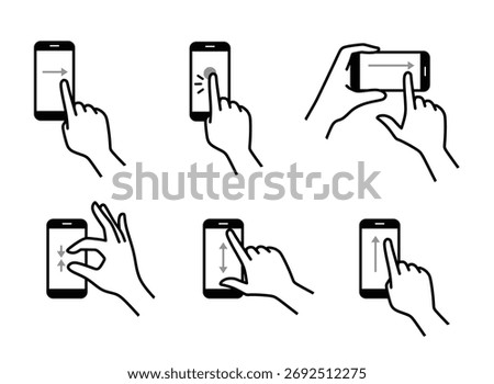 Illustration of how to operate a smartphone.