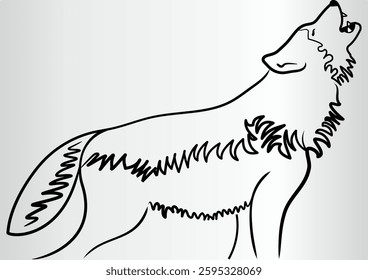 Illustration of a a howling wolf