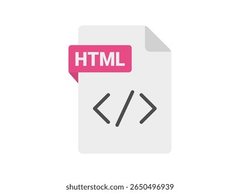 Ilustração do ícone do arquivo de extensão HTML.