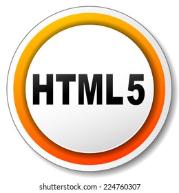 illustration of html5 orange icon on white background