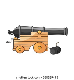 Illustration of huge cannon. Vector illustration, EPS 10
