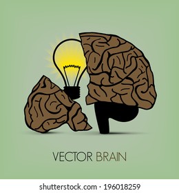illustration of human brain cracked, Vector graphic