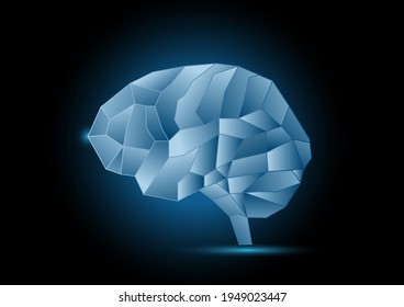 Ilustración del polígono cerebral humano sobre fondo negro. Ilustración del vector