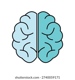 Illustration human brain split