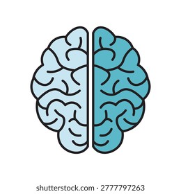 Illustration human brain split