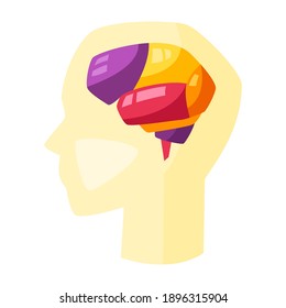 Illustration of human brain. Stylized conceptual image.