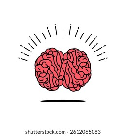 Illustration of the human brain. Thinking, intelligence and idea generation.