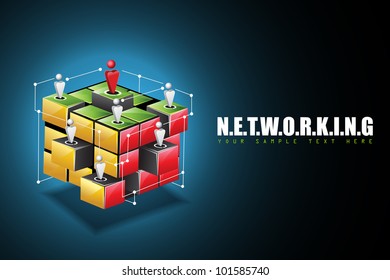 illustration of human connecting with each other on networking background
