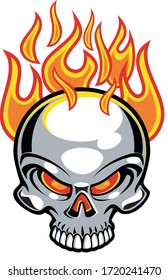 Illustration Human Cranium On Fire Stock Vector (royalty Free 