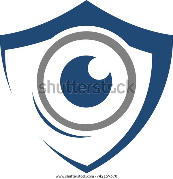 Illustration Human Eye Shield Logo Video Stock Vector (Royalty Free ...