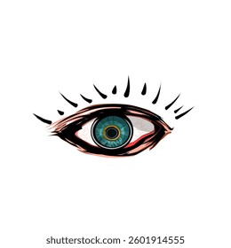 illustration of human eye without background