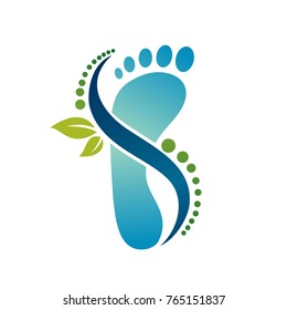 illustration of the human foot. medical logo