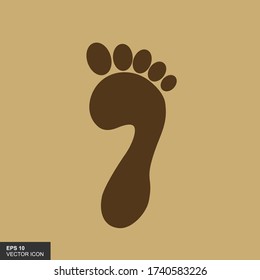 Illustration of human footprint icon in a hand drawn, line and flat style. Vector illustration