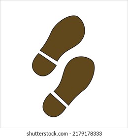 illustration of human footprints using shoes