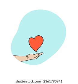 illustration of human hand for charity or any design , signs and gestures isolated vector on a white background