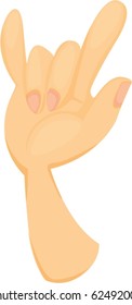 illustration of human hand on a white background