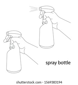 
illustration of human hand using cleaning spray