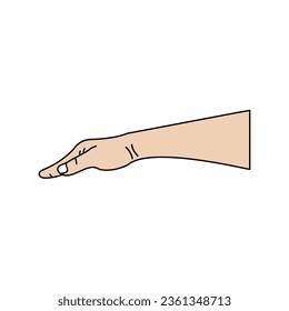 Illustration of human hands, signs and gestures isolated vector on a white background