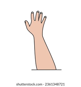 Illustration of human hands, signs and gestures isolated vector on a white background