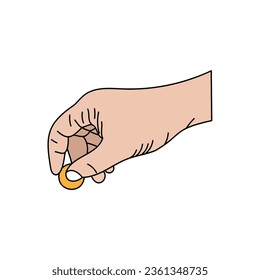 Illustration of human hands, signs and gestures isolated vector on a white background