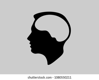 Illustration Human Head Brain Black Silhouette Stock Vector Royalty Free Shutterstock