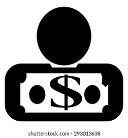 Illustration of human icon with denomination.