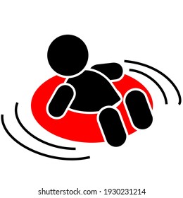 
Illustration of a human icon during a relaxing scene with a float in a swimming pool, commonly used on signboards