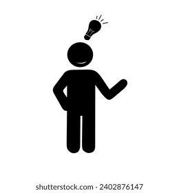ilustración de icono humano con su idea. Este trabajo es casero