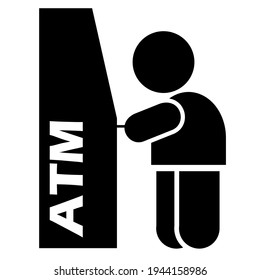 Ilustración de un ícono humano cuando la escena toma dinero, transferencias, paga facturas, balances de control que normalmente se usan para remisiones o para mostrar lugares de ATM